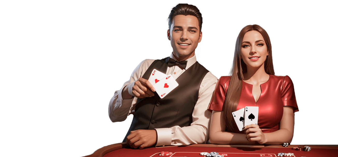 Crupieres reales esperando en el Casino en Vivo de Boomerang Casino España